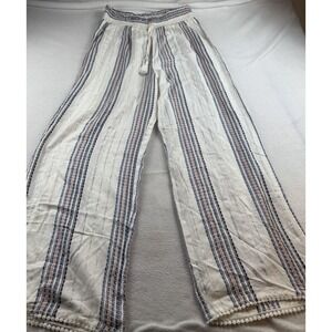 Goa By Japna Womens Beachwear Striped Wide Leg Pants Size Large Boho Hippie NWT